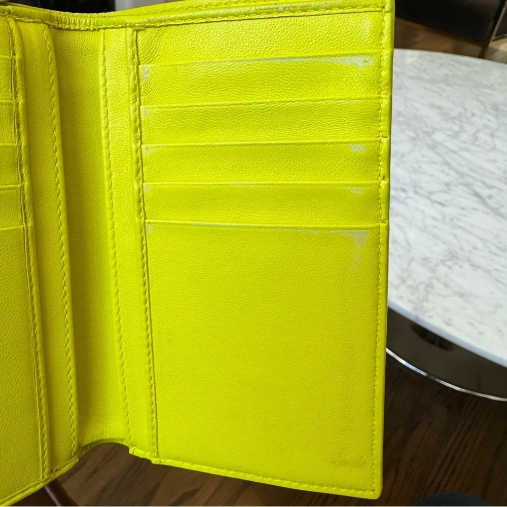 Christian Dior Cannage Wallet Leather Purse Yellow - Picture 7 of 11